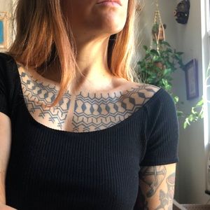 REFORMATION wide neck bodysuit fit top black XS/S